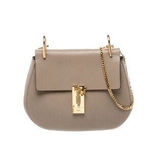 CHLOE Taupe Leather Shoulder Bag